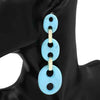 Fashion Oval Dangle Earrings #KE3512 - Multiple Colors (PC)