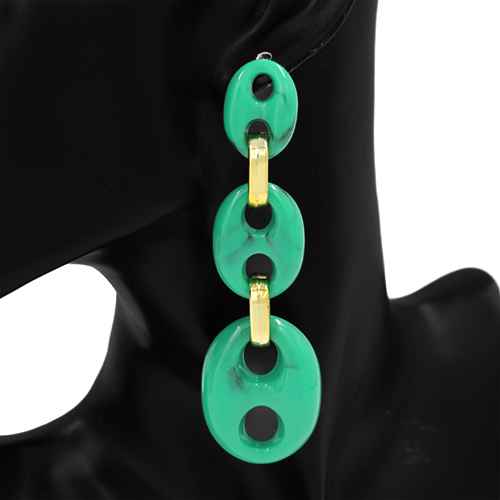 Fashion Oval Dangle Earrings #KE3512 - Multiple Colors (PC)