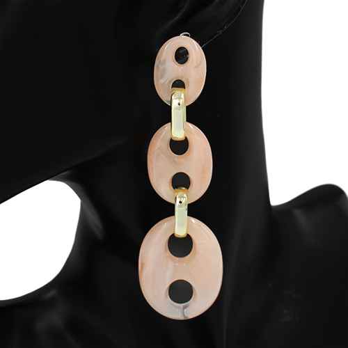 Fashion Oval Dangle Earrings #KE3512 - Multiple Colors (PC)