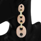 Fashion Oval Dangle Earrings #KE3512 - Multiple Colors (PC)