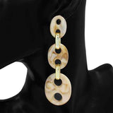 Fashion Oval Dangle Earrings #KE3512 - Multiple Colors (PC)