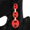 Fashion Oval Dangle Earrings #KE3512 - Multiple Colors (PC)