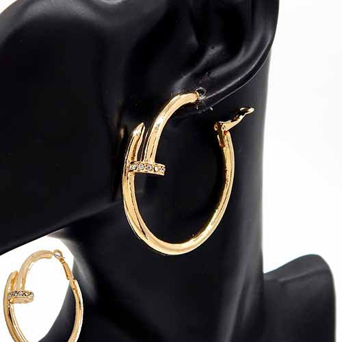 Fashion Crossover Hoop Earrings 50MM #YE3418 - Multiple Colors (PC)