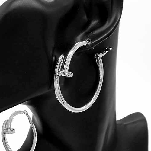 Fashion Crossover Hoop Earrings 50MM #YE3418 - Multiple Colors (PC)