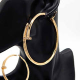 Fashion Crossover Hoop Earrings 80MM #YE3419 - Multiple Colors (PC)