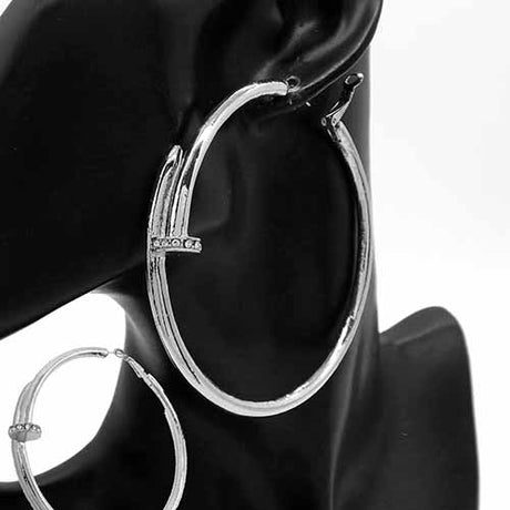Fashion Crossover Hoop Earrings 80MM #YE3419 - Multiple Colors (PC)