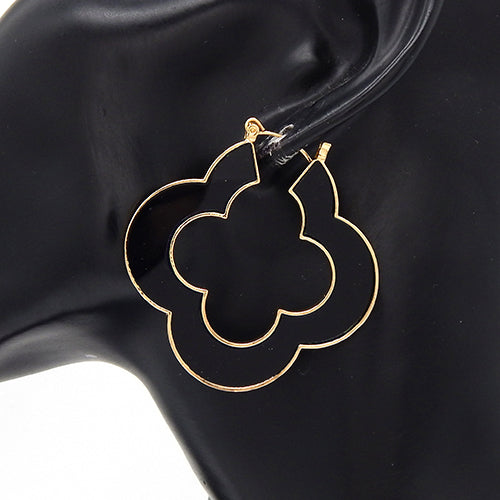 Fashion Clover Hoop Earrings #YE3592 - Multiple Colors (PC)