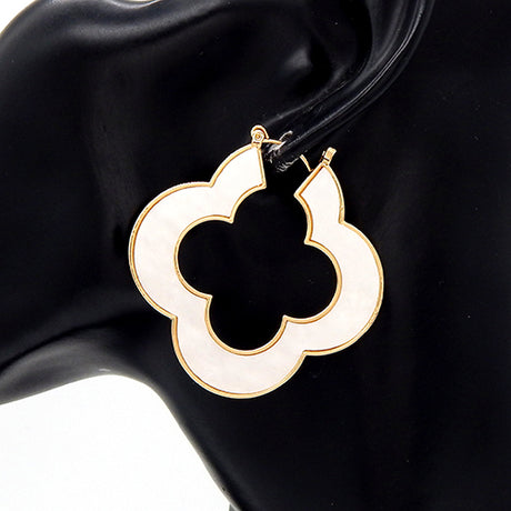 Fashion Clover Hoop Earrings #YE3592 - Multiple Colors (PC)