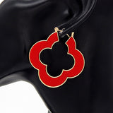 Fashion Clover Hoop Earrings #YE3592 - Multiple Colors (PC)