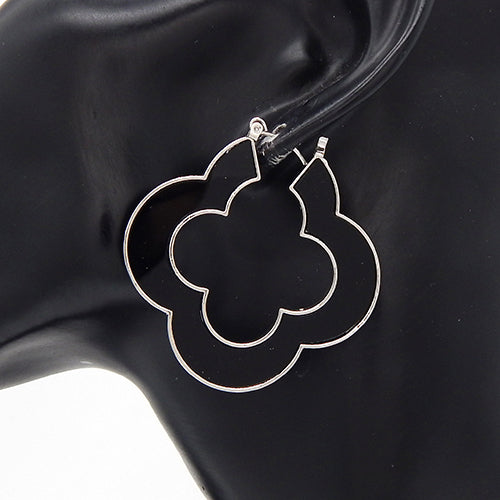 Fashion Clover Hoop Earrings #YE3592 - Multiple Colors (PC)