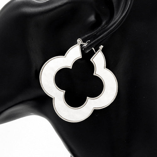 Fashion Clover Hoop Earrings #YE3592 - Multiple Colors (PC)