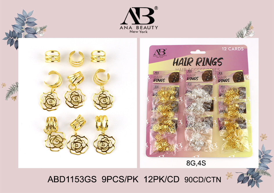 Fashion Hair Ring Accessories #ABD1153GS (12PC)