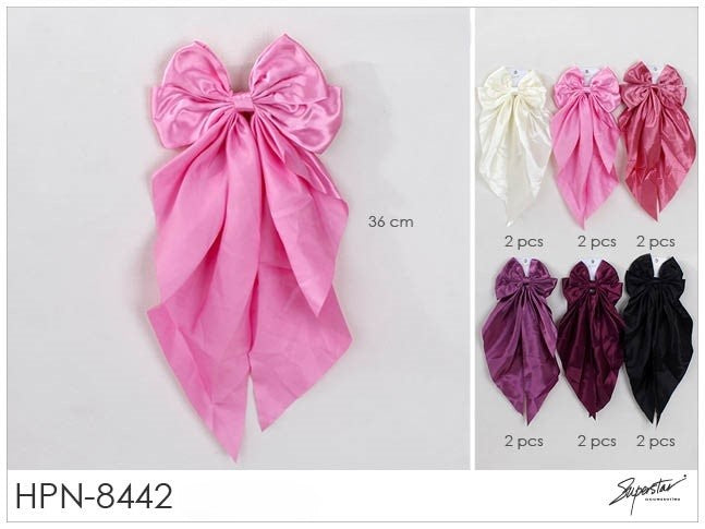 Fashion Long Strand Hairbows #HPN8442 (12PC)