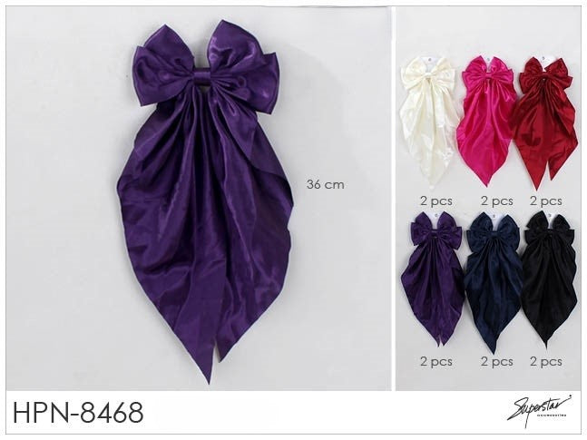 Fashion Long Strand Hairbows #HPN8468 (12PC)