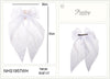 Fashion Long Tail Strand Hairbows #NHS1957WH - White (12PC)