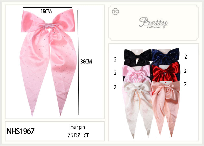 Fashion Long Tail Strand Hairbows #NHS1967 (12PC)