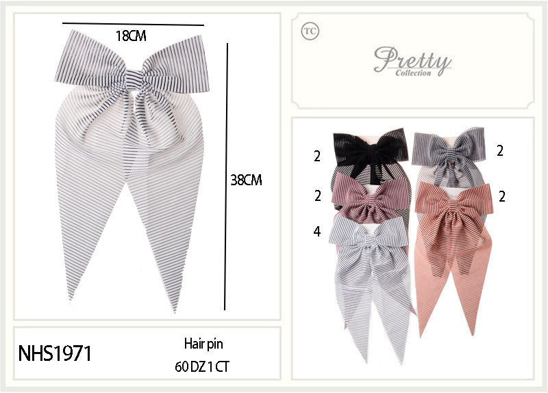 Fashion Long Tail Strand Hairbows #NHS1971 (12PC)