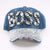 Fashion Dark Blue Denim Boss Hat W/ Rhinestones - (PC)