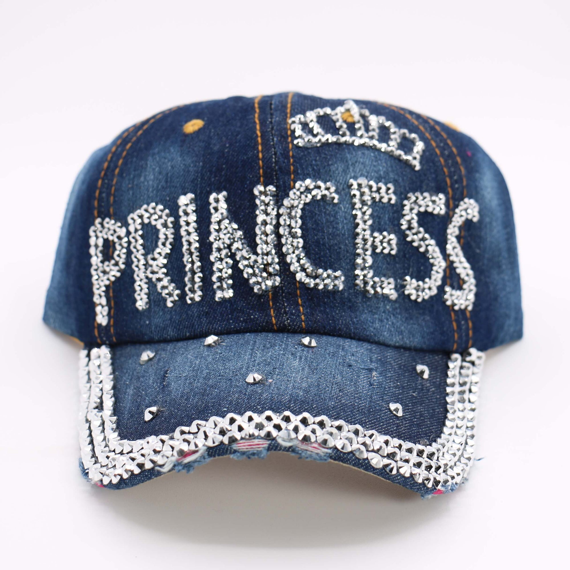 Fashion Denim Princess Hat W/ Rhinestones - (PC)