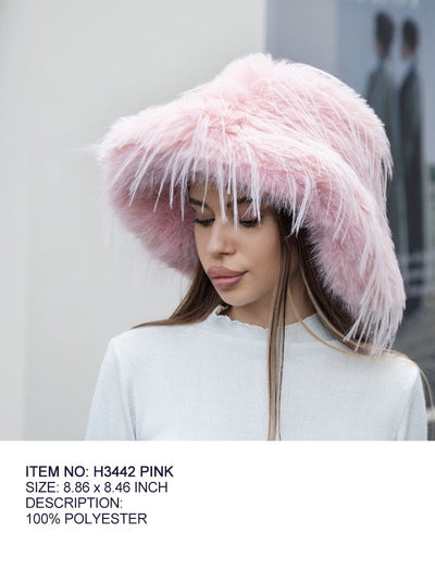 Fashion Fuzzy Bucket Hat #H3442 - Multiple Colors (PC)