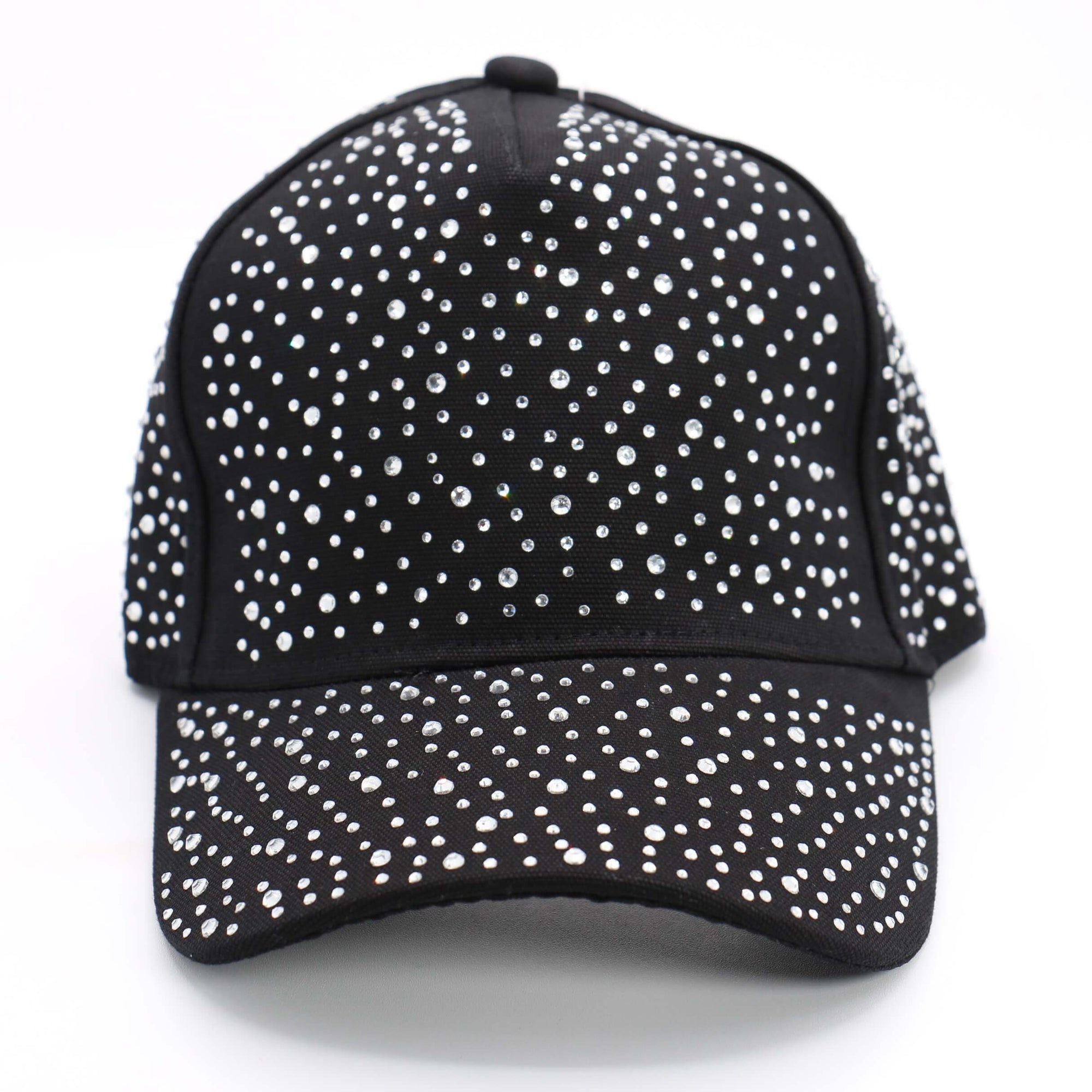 Fashion Black Hat W/ Clear Rhinestones #HT0443 - (PC)