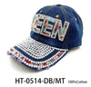 Fashion Denim Queen Hat W/ Assorted Rhinestones - (PC)