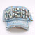 Fashion Light Blue Denim Queen Hat W/ Rhinestones - (PC)