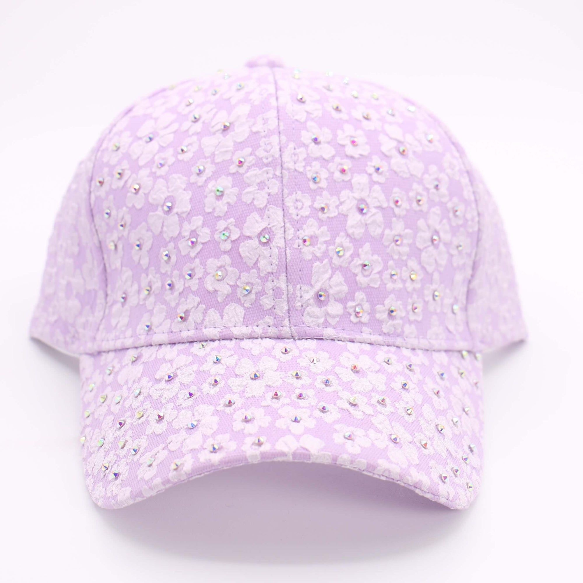 Fashion Lilac Hat W/ Flowers & Rhinestones - (PC)
