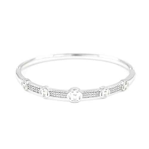Fashion Rhinestone Initial Bangle Bracelet #KB2261 - Multiple Colors (PC)