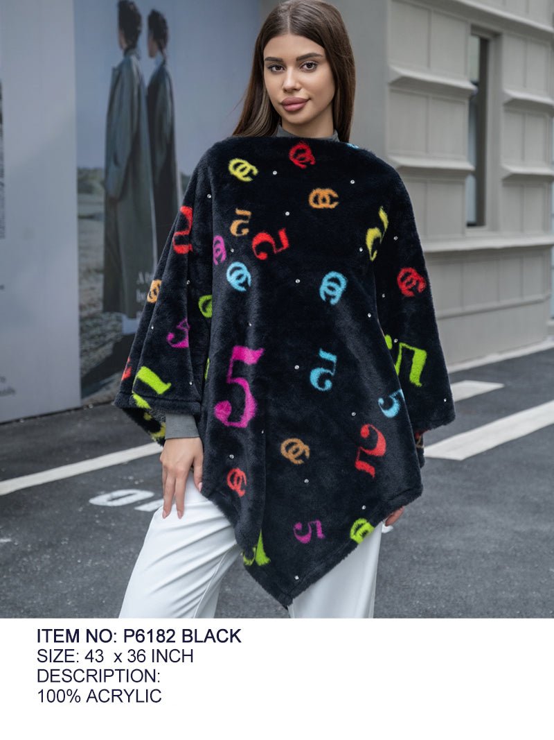 Fashion Winter Poncho Sweater #P6182 - Multiple Colors (PC)