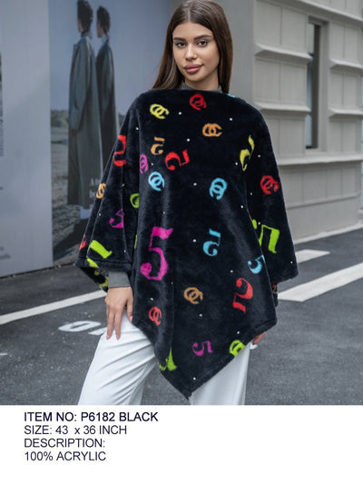 Fashion Winter Poncho Sweater #P6182 - Multiple Colors (PC)