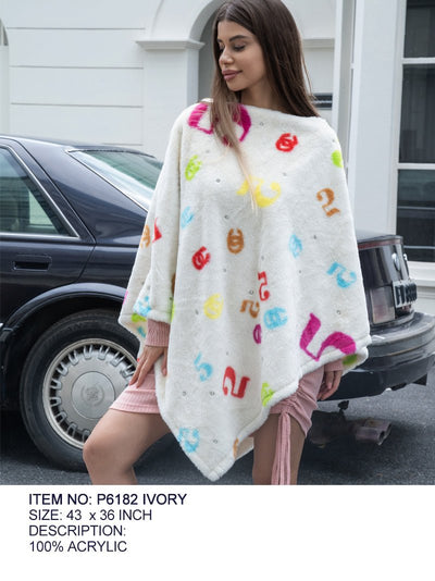 Fashion Winter Poncho Sweater #P6182 - Multiple Colors (PC)