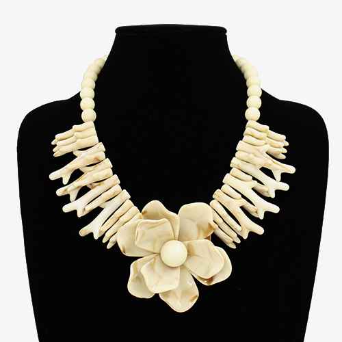 Fashion Flower Statement Necklace #KN2054 - Multiple Colors (PC)