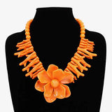 Fashion Flower Statement Necklace #KN2054 - Multiple Colors (PC)