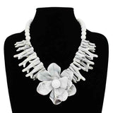Fashion Flower Statement Necklace #KN2054 - Multiple Colors (PC)
