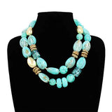 Fashion Double Layered Statement Necklace #KN2055 - Multiple Colors (PC)