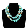 Fashion Double Layered Statement Necklace #KN2055 - Multiple Colors (PC)