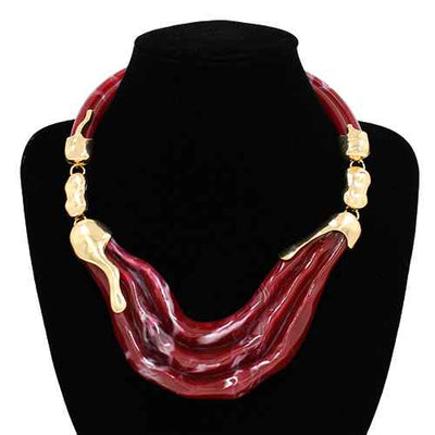 Fashion Sculpted Wave Statement Necklace #KN2060 - Multiple Colors (PC)