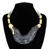 Fashion Sculpted Wave Statement Necklace #KN2060 - Multiple Colors (PC)