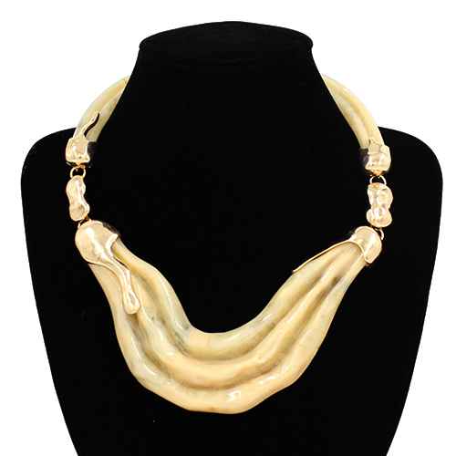 Fashion Sculpted Wave Statement Necklace #KN2060 - Multiple Colors (PC)