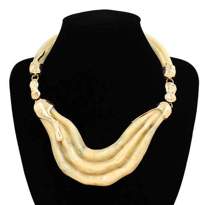 Fashion Sculpted Wave Statement Necklace #KN2060 - Multiple Colors (PC)