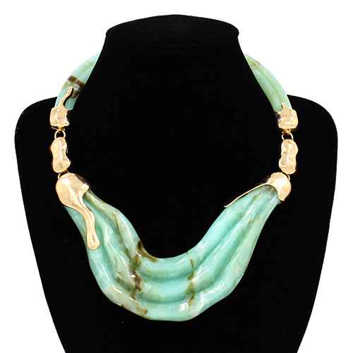Fashion Sculpted Wave Statement Necklace #KN2060 - Multiple Colors (PC)
