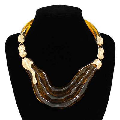 Fashion Sculpted Wave Statement Necklace #KN2060 - Multiple Colors (PC)