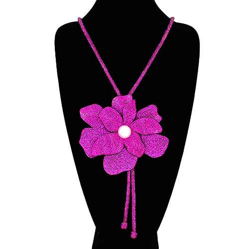 Fashion Rhinestone Flower Necklace #KS2159 - Multiple Colors (PC)