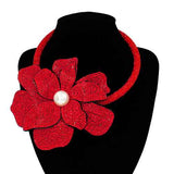 Fashion Rhinestone Flower Choker Necklace #KS2160 - Multiple Colors (PC)