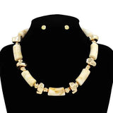 Fashion Bead Stone Necklace Set #KS3137 - Multiple Colors (PC)