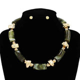 Fashion Bead Stone Necklace Set #KS3137 - Multiple Colors (PC)