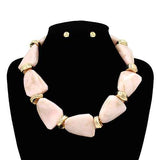 Fashion Large Bead Stone Necklace Set #KS3138 - Multiple Colors (PC)