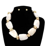 Fashion Large Bead Stone Necklace Set #KS3138 - Multiple Colors (PC)