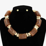 Fashion Bead Stone Necklace Set #KS3140 - Multiple Colors (PC)